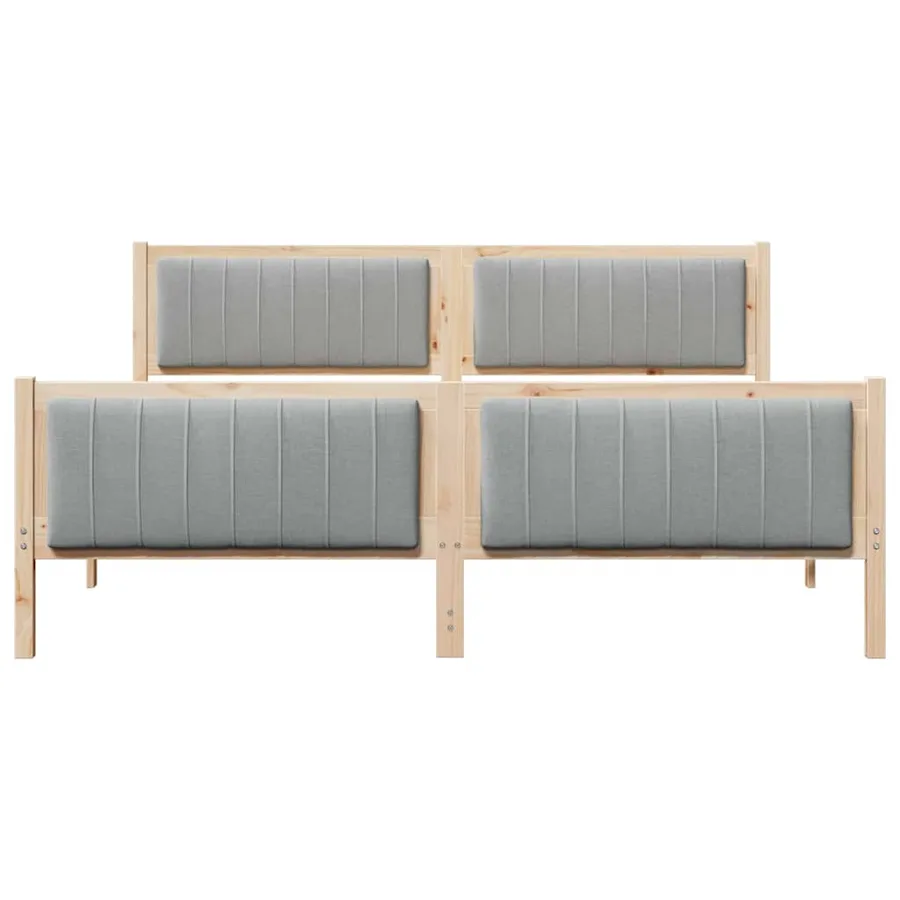 Cadre de lit avec tête de lit Marron et gris clair 180 x 200 cm - 5