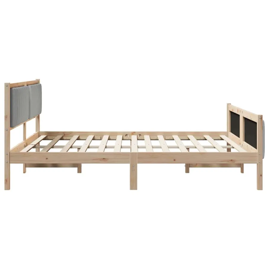 Cadre de lit avec tête de lit Marron et gris clair 180 x 200 cm - 6