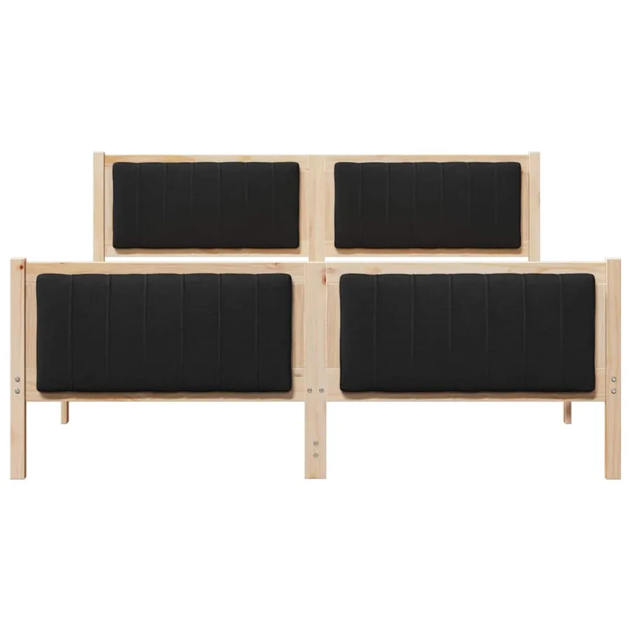 Cadre de lit Marron et noir 150 x 200 cm Bois massif en pin - 5