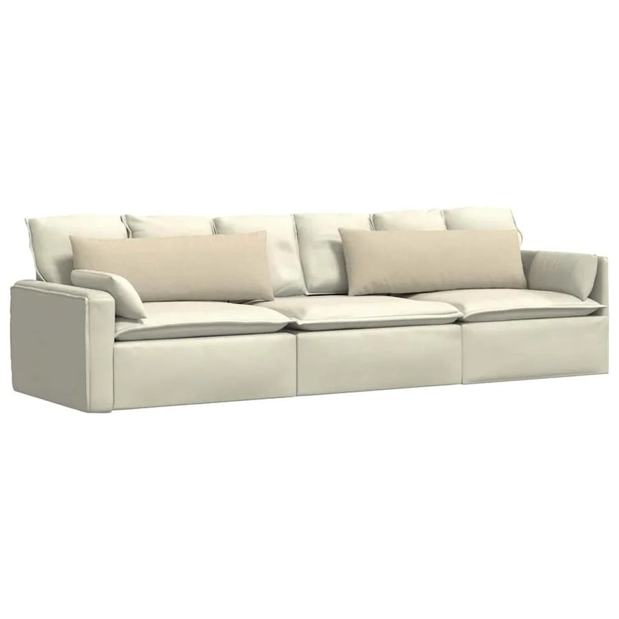 Coussins de canapé 2 pcs Crème 120 x 40 cm tissu - 3