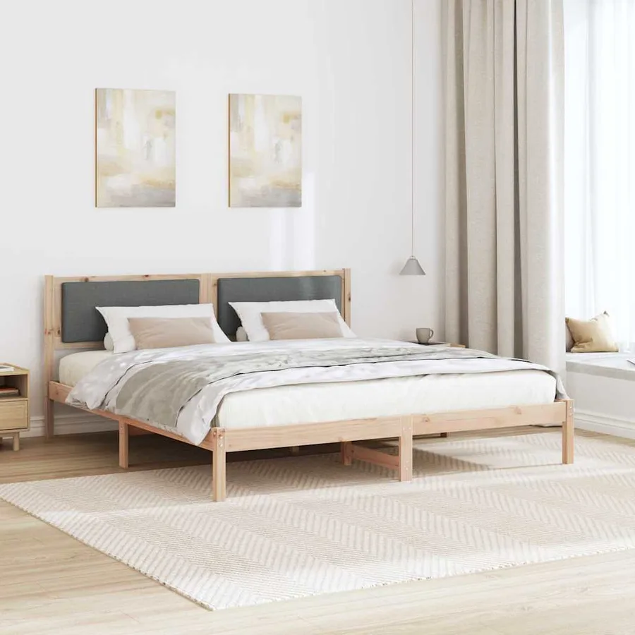 Cadre de lit Gris foncé 180 x 200 cm Pin massif - 4
