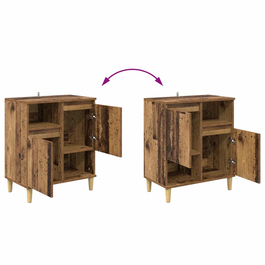 Buffet Bois ancien 35 x 60 x 70 cm Bois d'ingénierie - 11