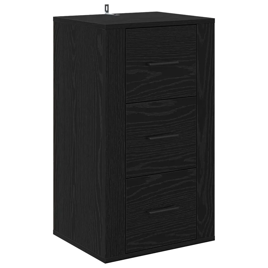 Buffet avec tiroir Chêne noir 40 x 33 x 70 cm Bois d'ingénierie - 2