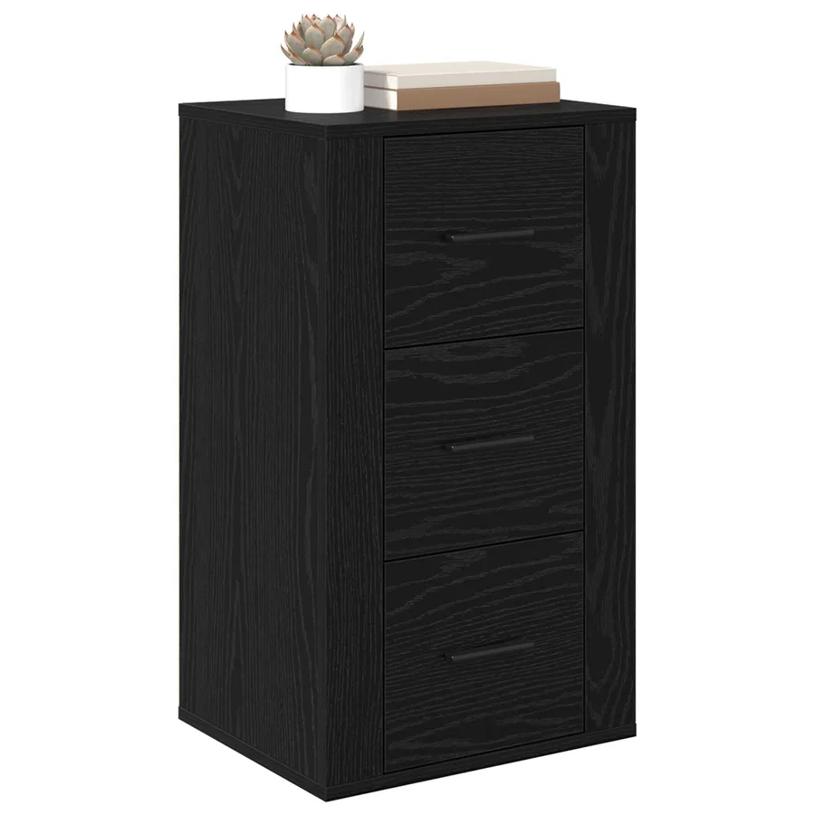 Buffet avec tiroir Chêne noir 40 x 33 x 70 cm Bois d'ingénierie - 3