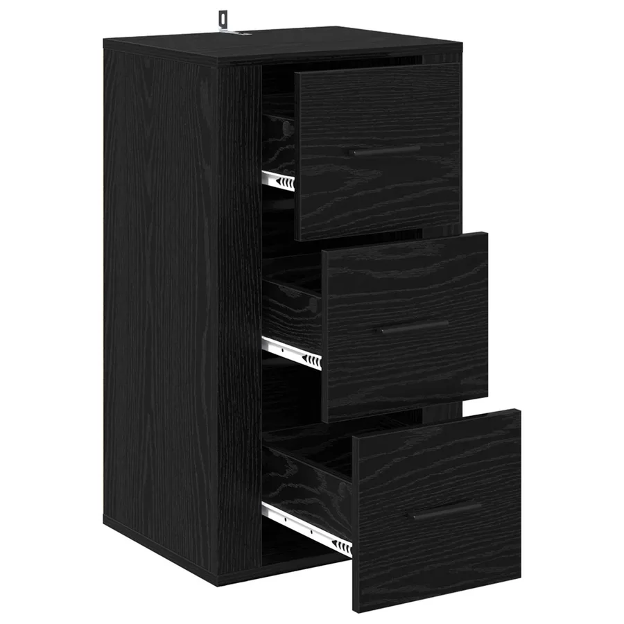 Buffet avec tiroir Chêne noir 40 x 33 x 70 cm Bois d'ingénierie - 5