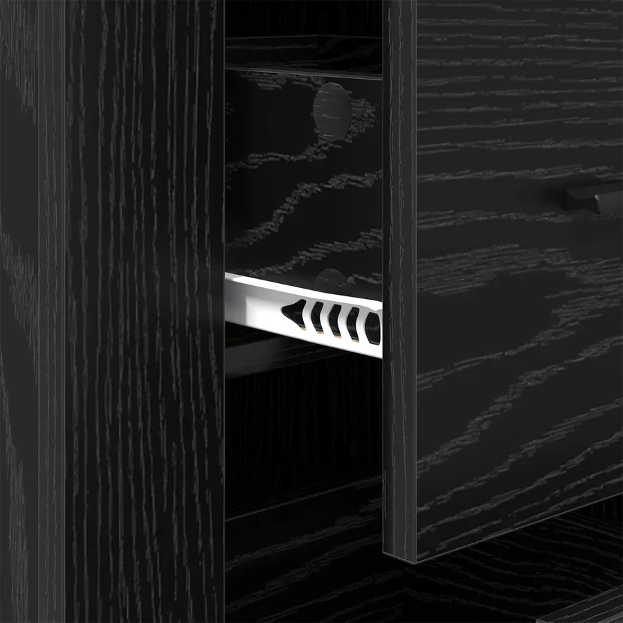 Buffet avec tiroir Chêne noir 40 x 33 x 70 cm Bois d'ingénierie - 9