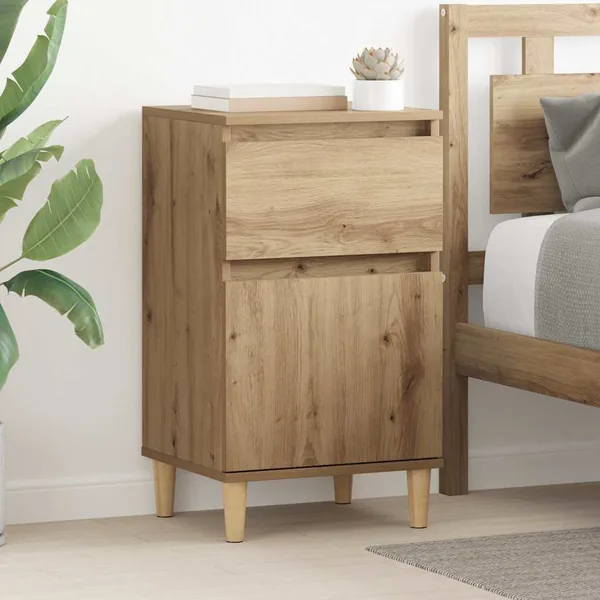Cabinet de chevet 2 pc Chêne artisanal 40 x 35 x 70 cm