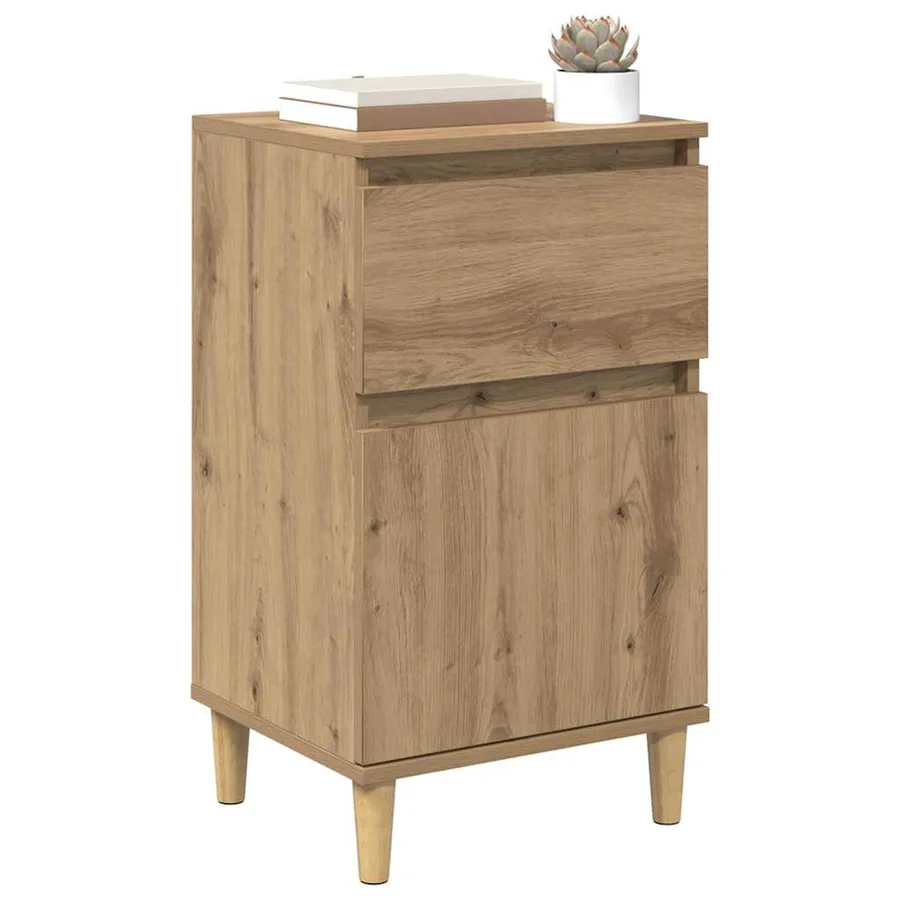 Cabinet de chevet 2 pc Chêne artisanal 40 x 35 x 70 cm - 3