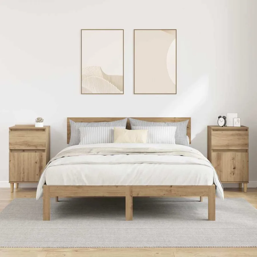 Cabinet de chevet 2 pc Chêne artisanal 40 x 35 x 70 cm - 4