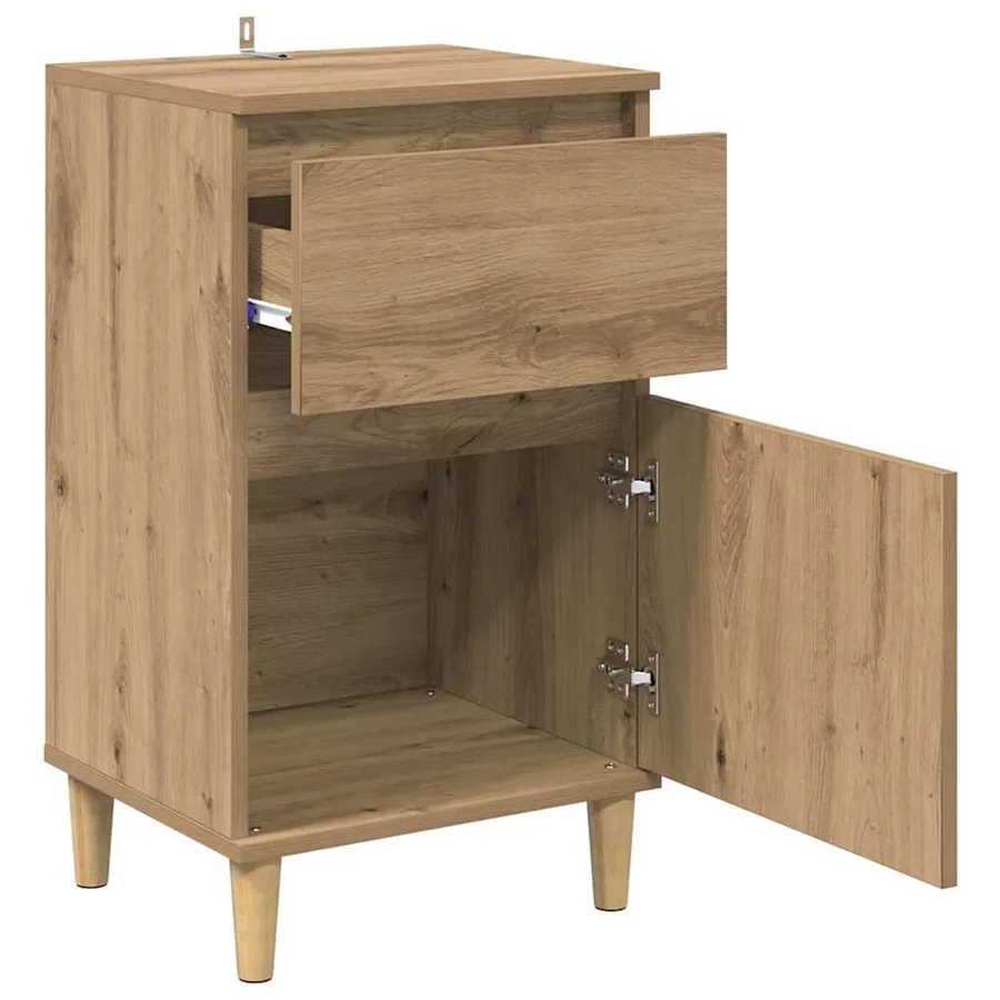 Cabinet de chevet 2 pc Chêne artisanal 40 x 35 x 70 cm - 5