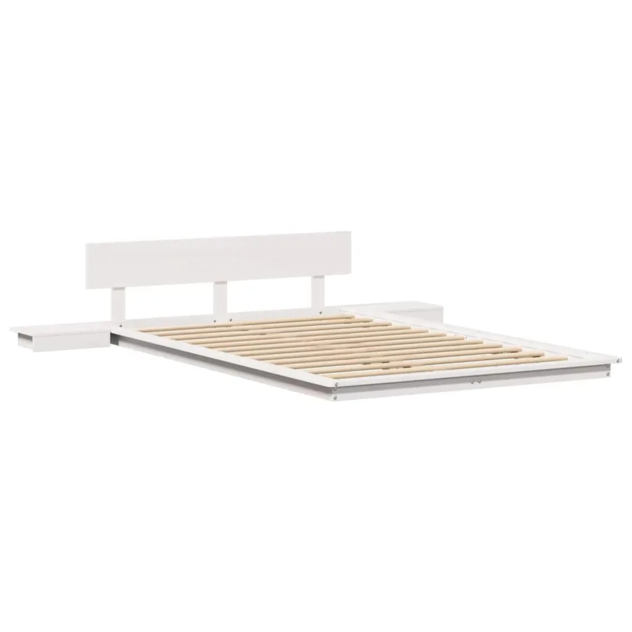 Cadre de lit Blanc 120 x 190 cm bois - 4