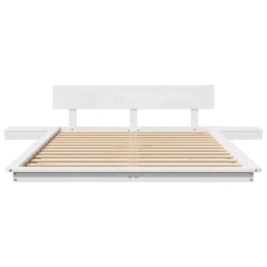 Cadre de lit Blanc 120 x 190 cm bois - 5