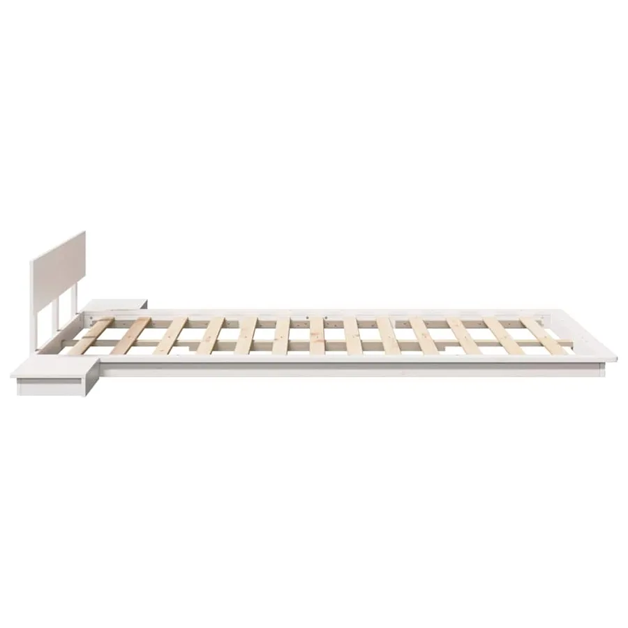 Cadre de lit Blanc 120 x 190 cm bois - 6