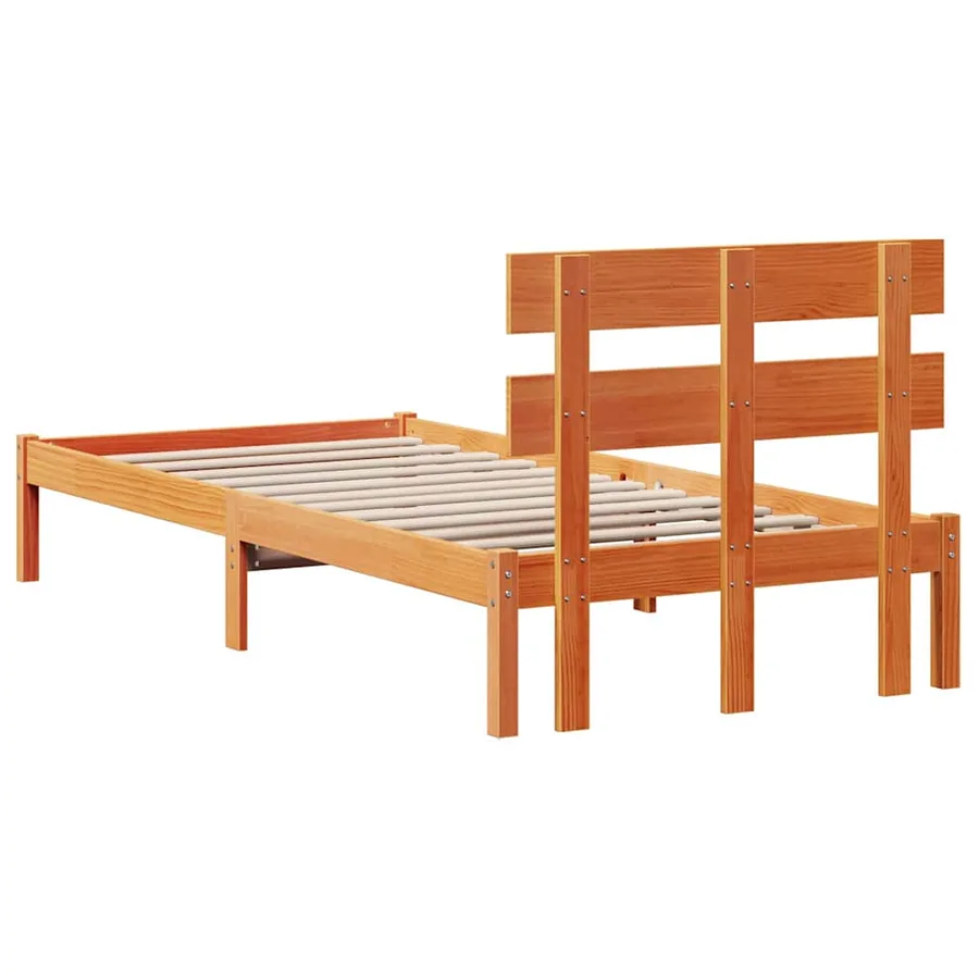 Cadre de lit Marron 100 x 200 cm Bois de pin massif - 7