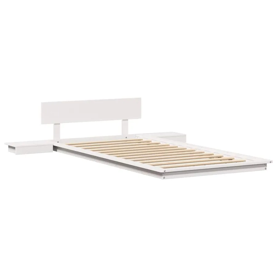 Cadre de lit Marron 75 x 190 cm bois - 4