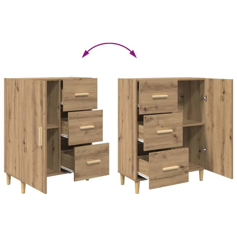 Buffet Chêne artisanal 34 x 69,5 x 90 cm Bois d'ingénierie - 8