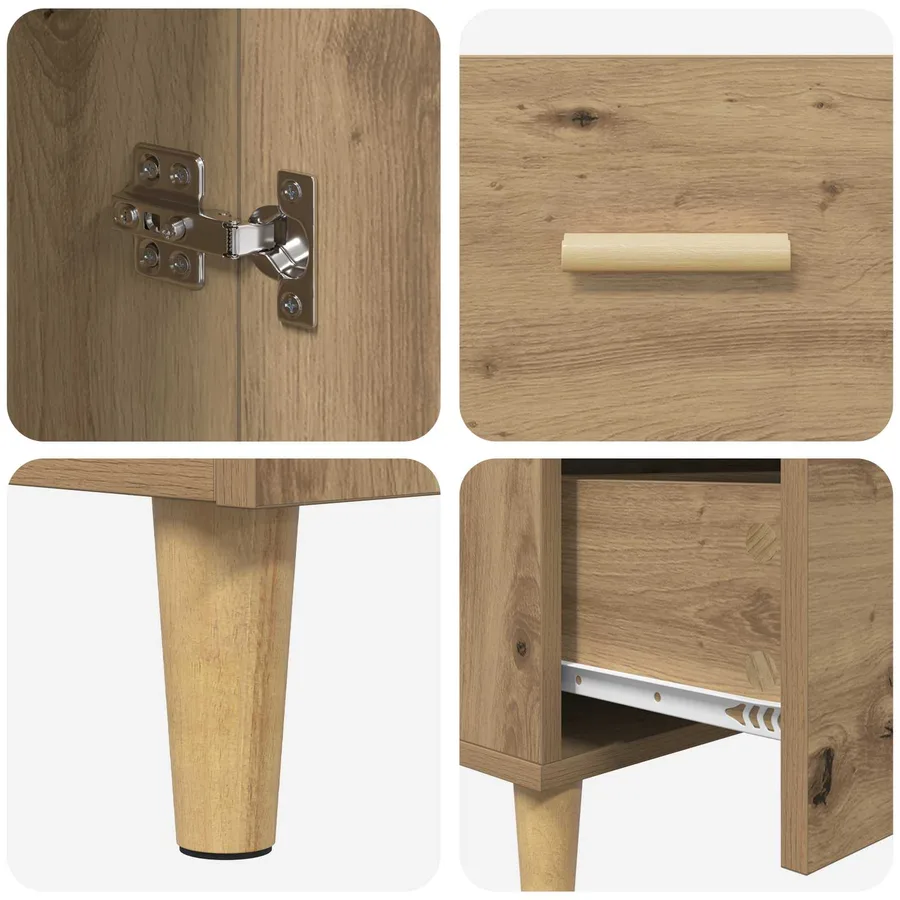 Buffet Chêne artisanal 34 x 69,5 x 90 cm Bois d'ingénierie - 9