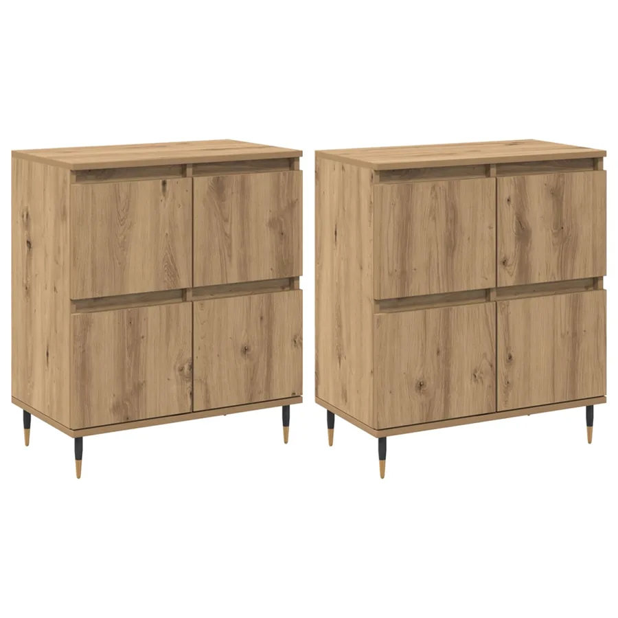 Armoire de rangement 2 pcs Chêne artisanal 60 x 35 x 70 cm - 2