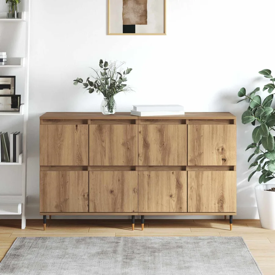 Armoire de rangement 2 pcs Chêne artisanal 60 x 35 x 70 cm - 4