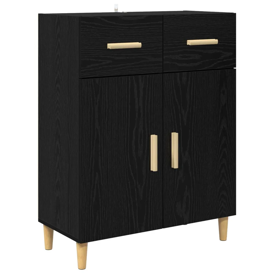 Buffet Chêne noir 34 x 69,5 x 89 cm Bois d'ingénierie - 2