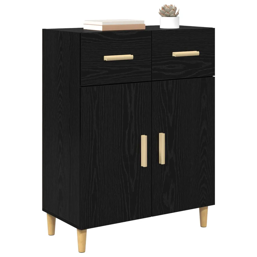 Buffet Chêne noir 34 x 69,5 x 89 cm Bois d'ingénierie - 3