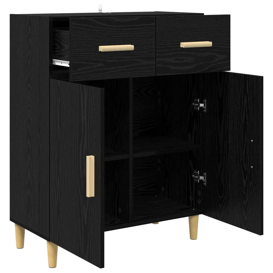 Buffet Chêne noir 34 x 69,5 x 89 cm Bois d'ingénierie - 5