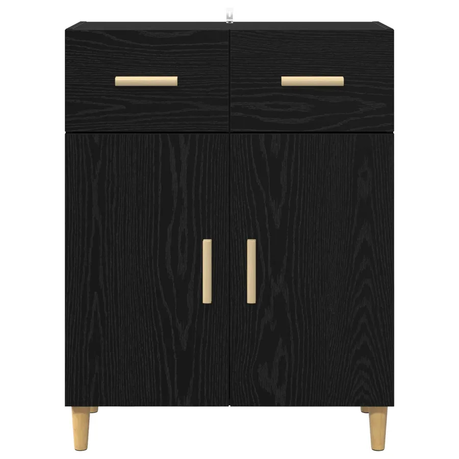 Buffet Chêne noir 34 x 69,5 x 89 cm Bois d'ingénierie - 6