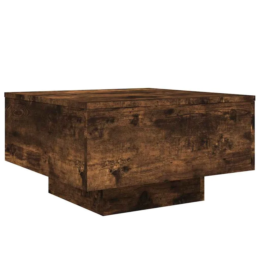 Table basse chêne fumé 55x55x31 cm bois d'ingénierie - 7
