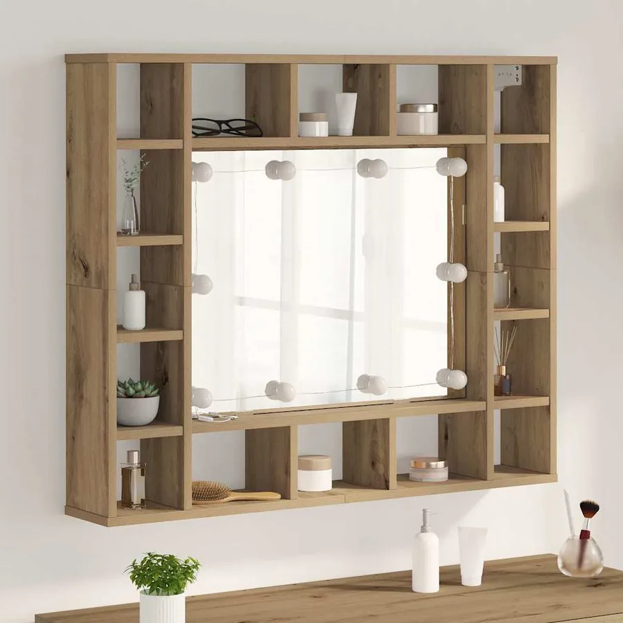 Armoire Miroir Chêne artisanal 91 x 15 x 76,5 cm
