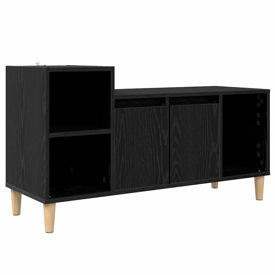 Meuble TV Chêne noir 100 x 35 x 55 cm Bois d'ingénierie - 2