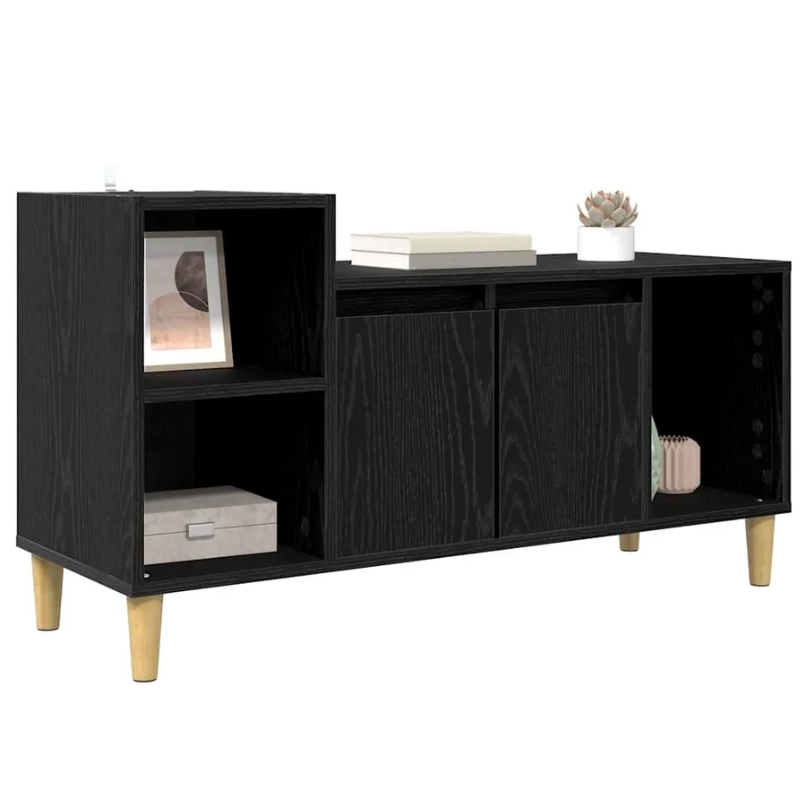 Meuble TV Chêne noir 100 x 35 x 55 cm Bois d'ingénierie - 3