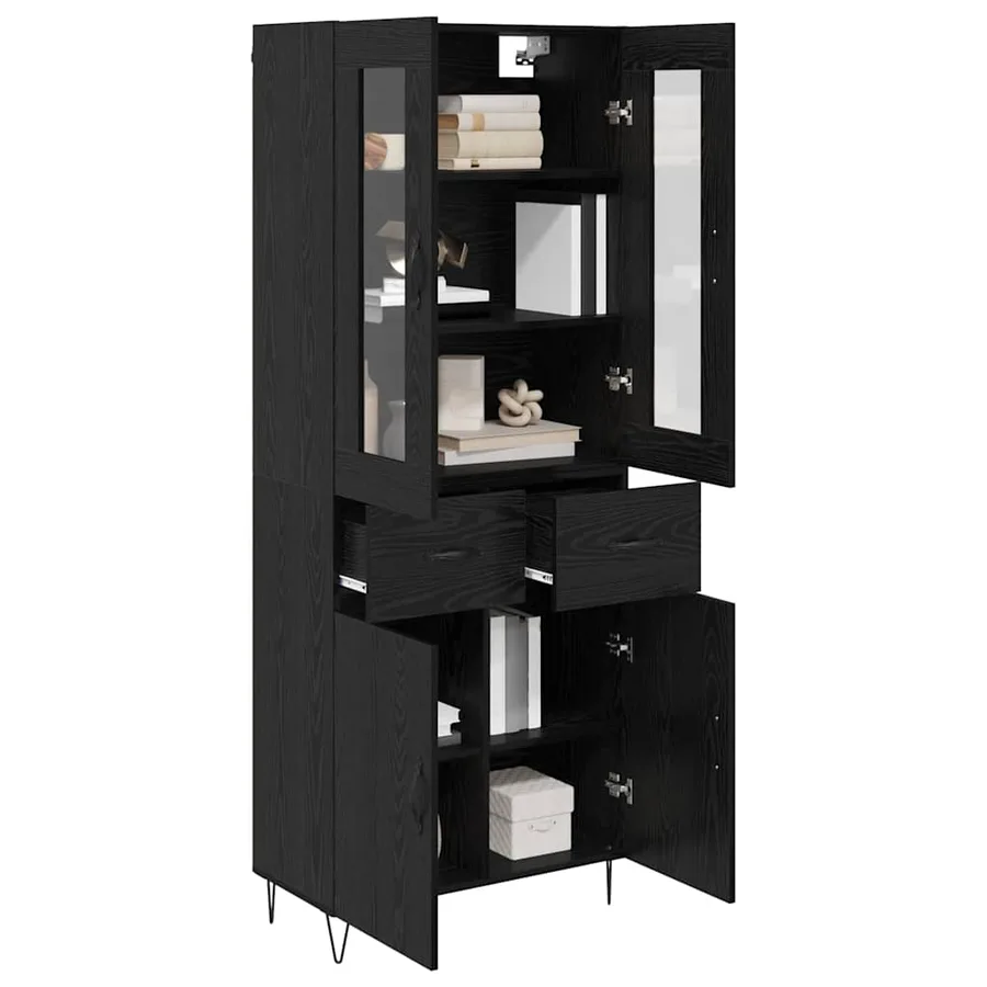 Haut Armoire Chêne noir 69,5 x 34 x 90 cm Bois d'ingénierie - 3