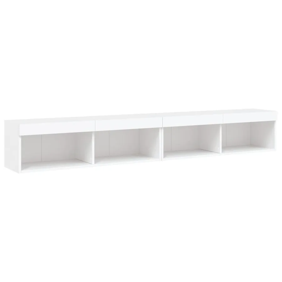 Meubles TV avec lumières LED 2 pcs blanc 100x30x30 cm - 7