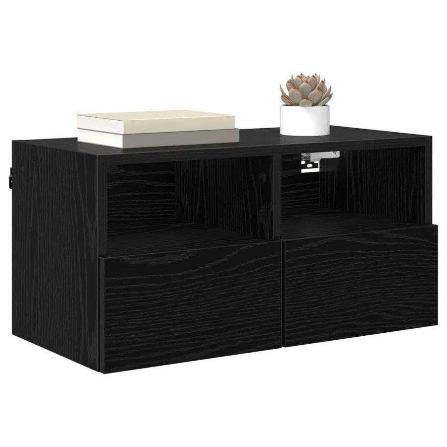 Meubles TV muraux 2 pcs Chêne noir 60 x 30 x 30 cm - 3