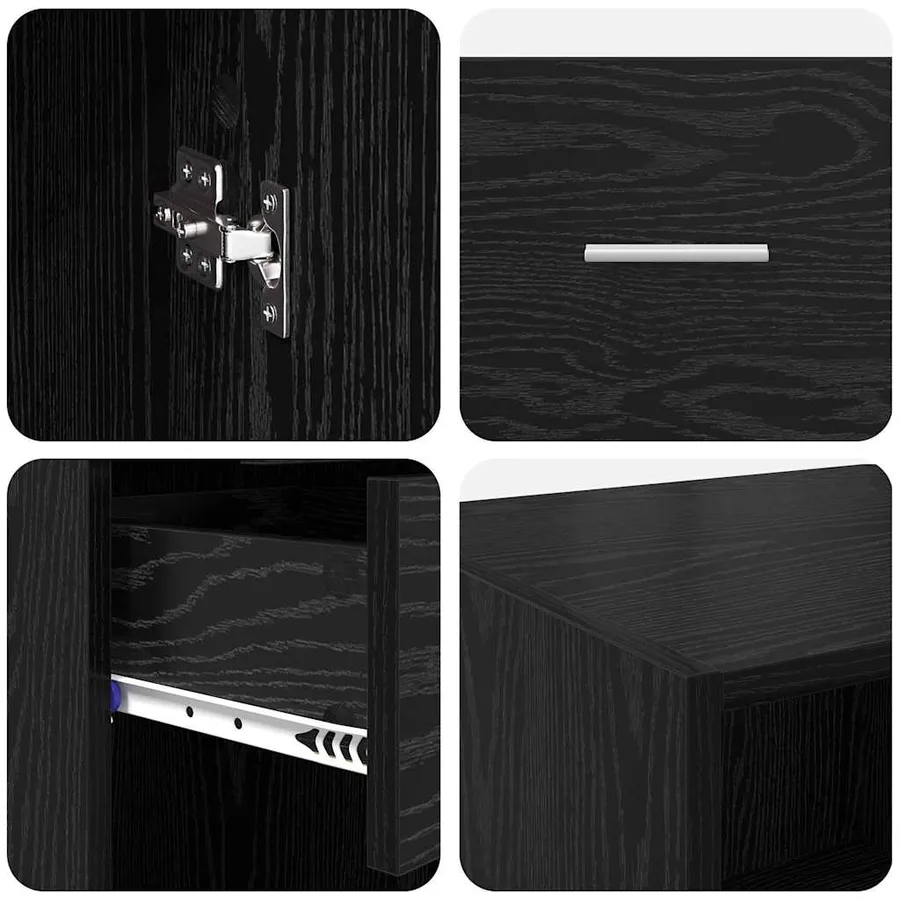 Haut Armoire Chêne noir 50 x 42,5 x 225 cm Bois d'ingénierie - 9
