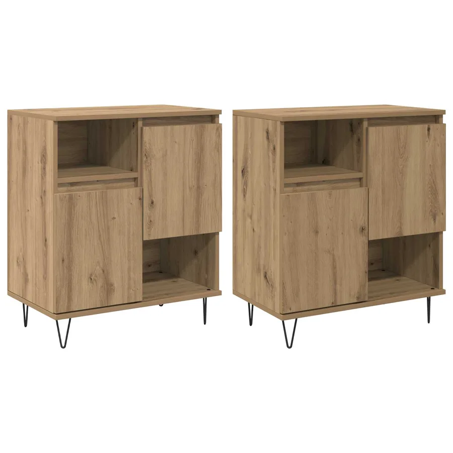 Buffet 2 pcs Chêne artisanal 60 x 35 x 70 cm - 2