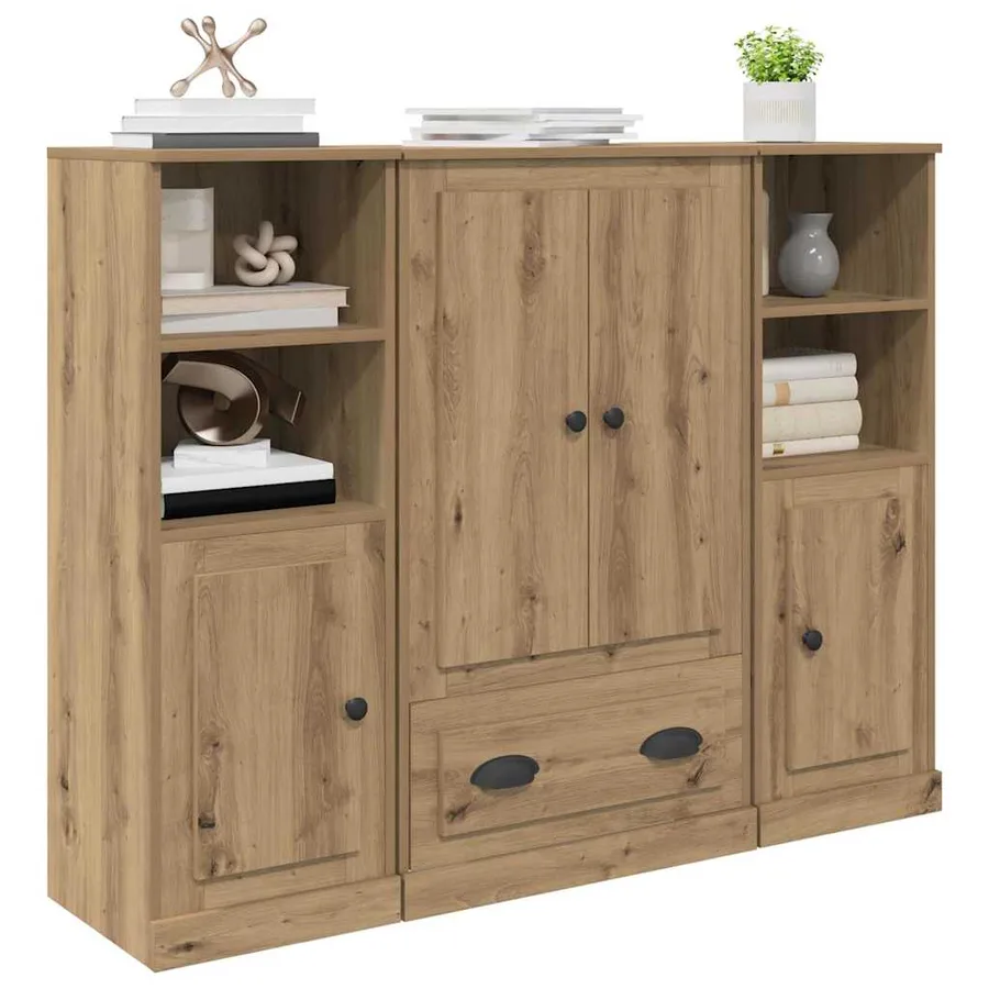 Haut Armoire 3 pcs Chêne artisanal 132 x 35,5 x 103,5 cm - 3
