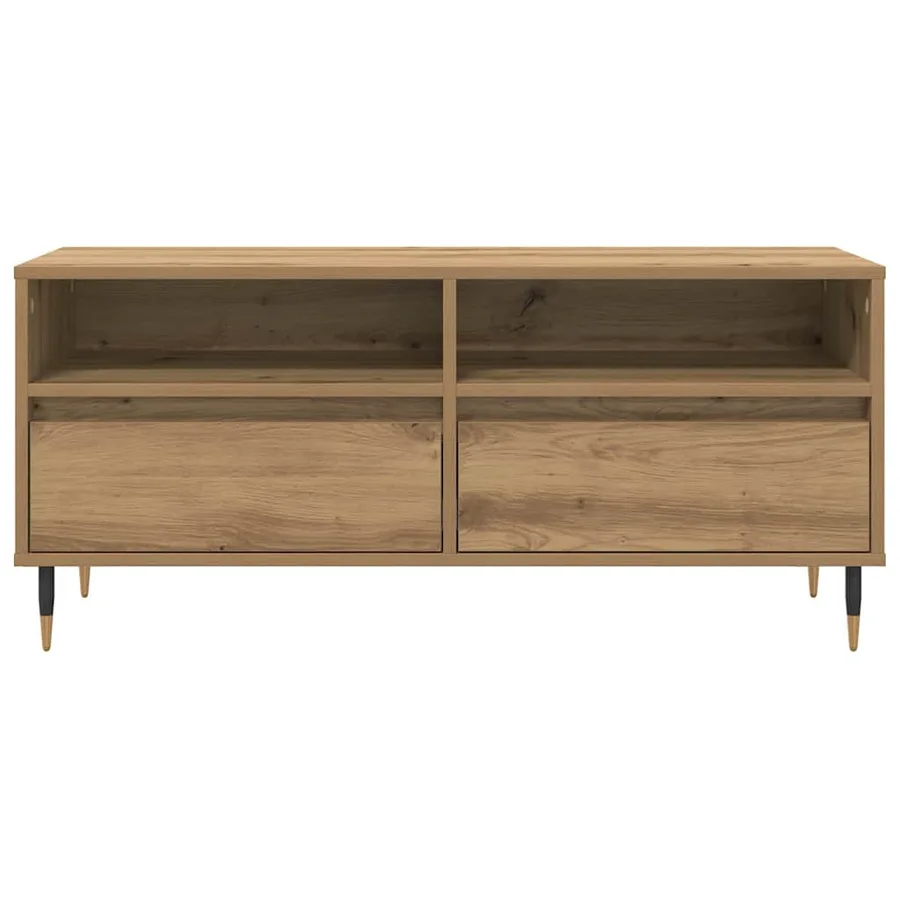 Meuble TV 100 x 34,5 x 44,5 cm Chêne artisanal - 6
