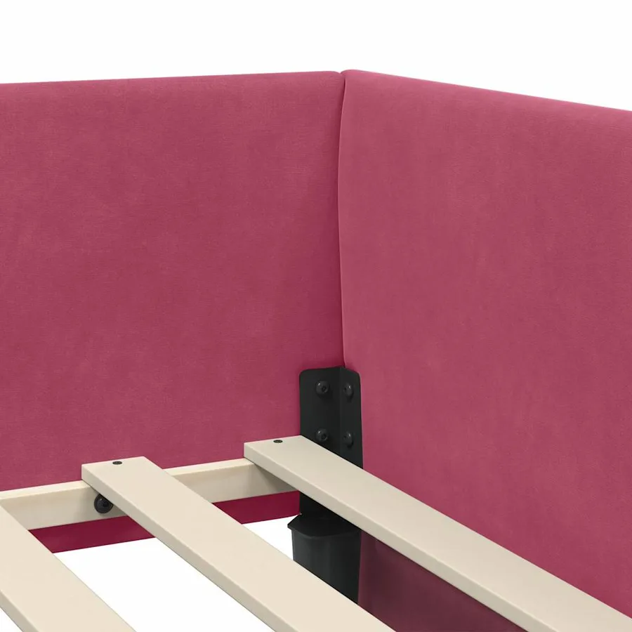 Cadre de lit d'angle avec matelas Autre 2 pcs Vert Velours - 10