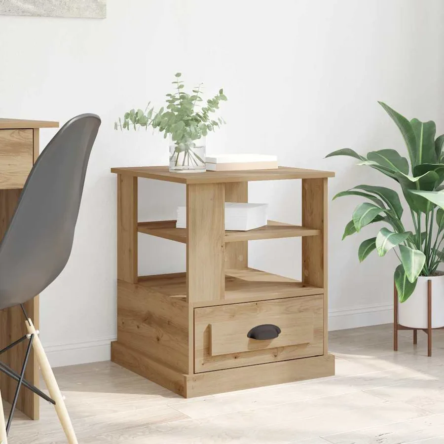 Cabinet de chevet Chêne artisanal 50 x 50 x 60 cm - 4