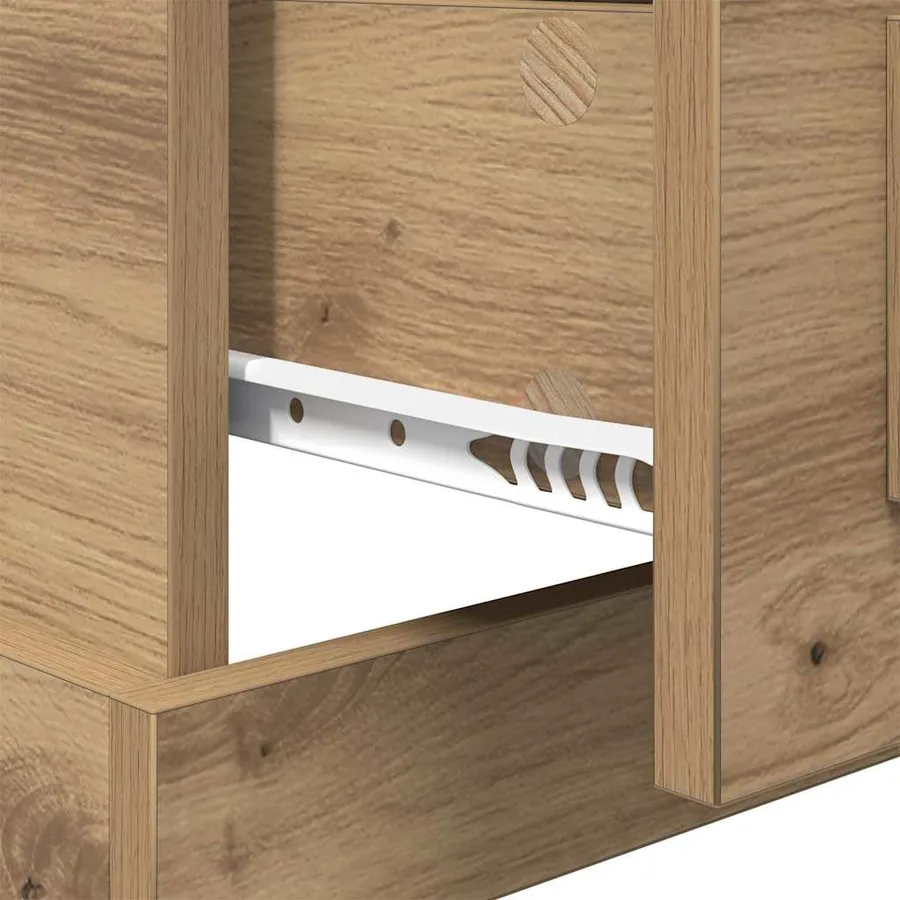 Cabinet de chevet Chêne artisanal 50 x 50 x 60 cm - 9