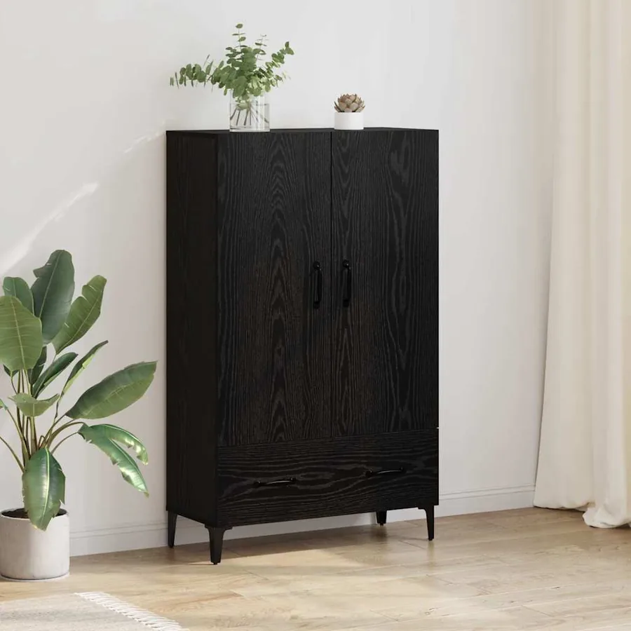 Haut Armoire avec tiroir Chêne noir 70 x 31 x 115 cm
