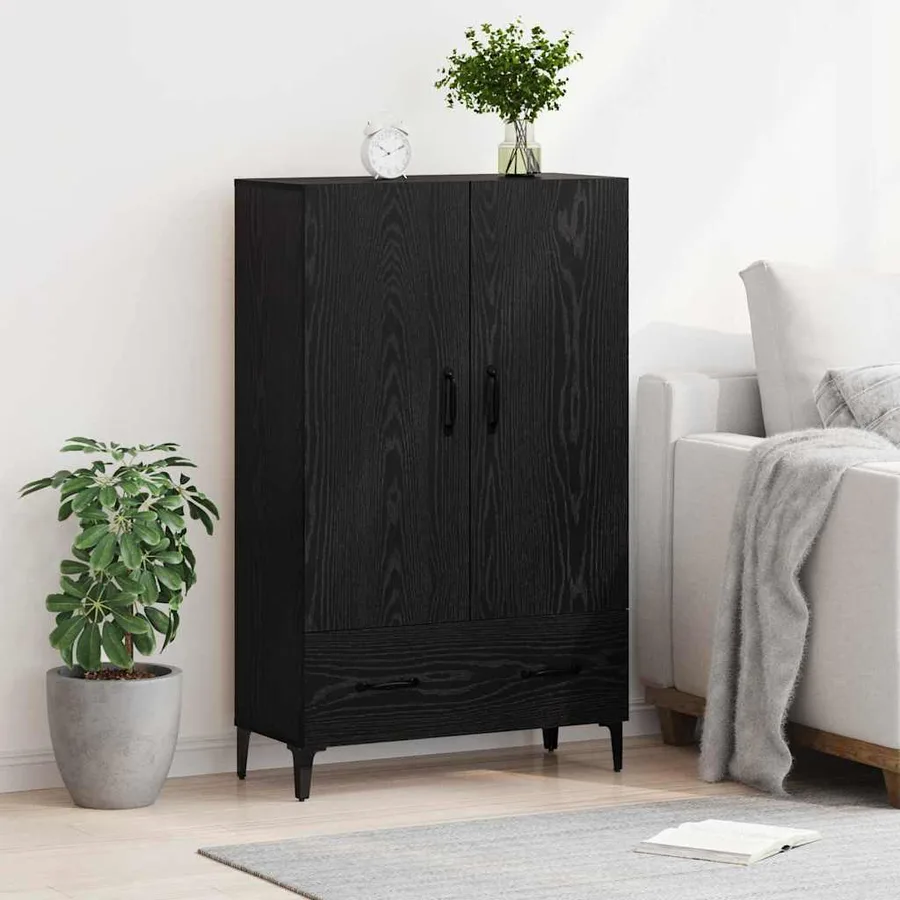 Haut Armoire avec tiroir Chêne noir 70 x 31 x 115 cm - 4
