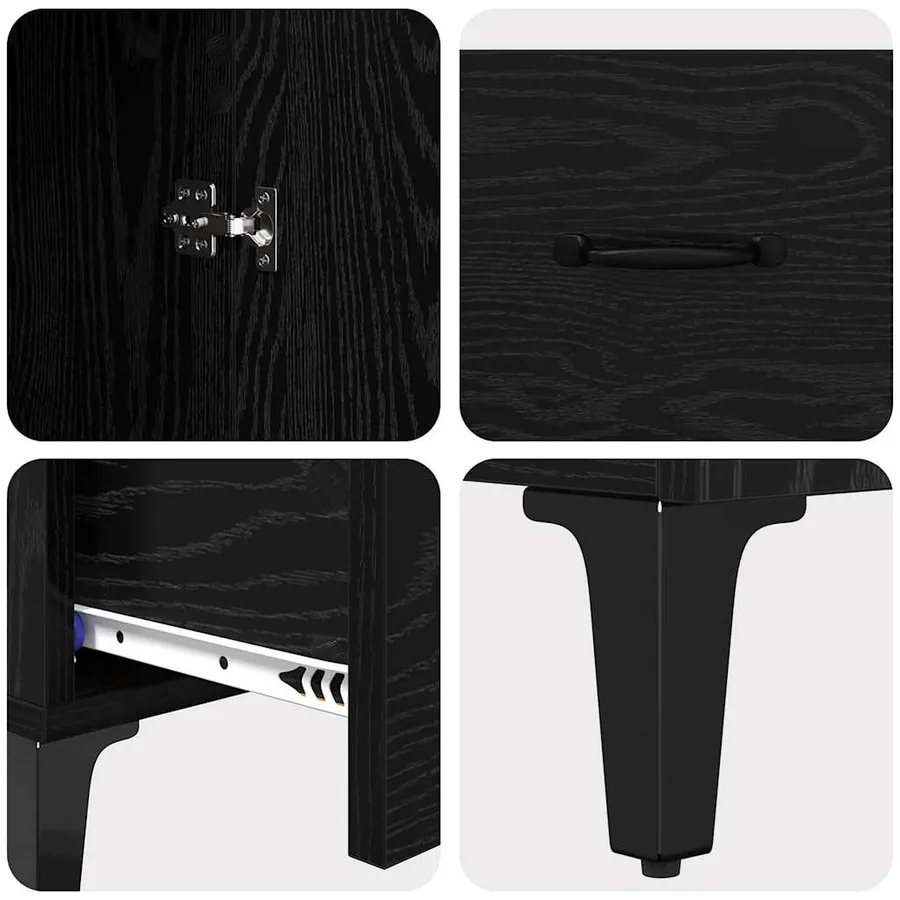Haut Armoire avec tiroir Chêne noir 70 x 31 x 115 cm - 9