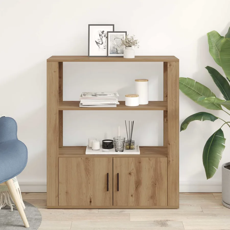 Buffet chêne artisanal 30 x 80 x 90 cm Bois d'ingénierie - 4
