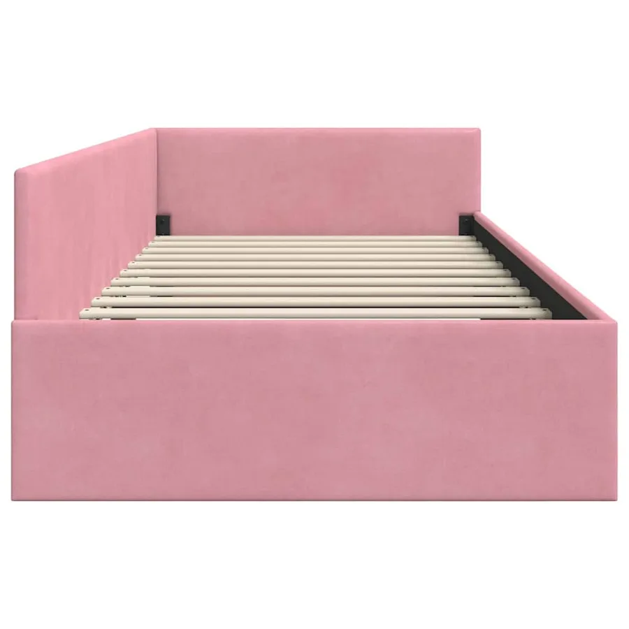 Cadre de lit d'angle Rose 80 cm x 200 cm Velours - 6