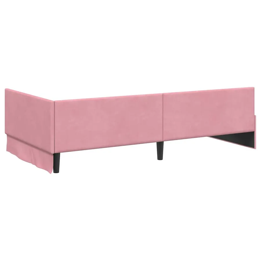 Cadre de lit d'angle Rose 80 cm x 200 cm Velours - 7