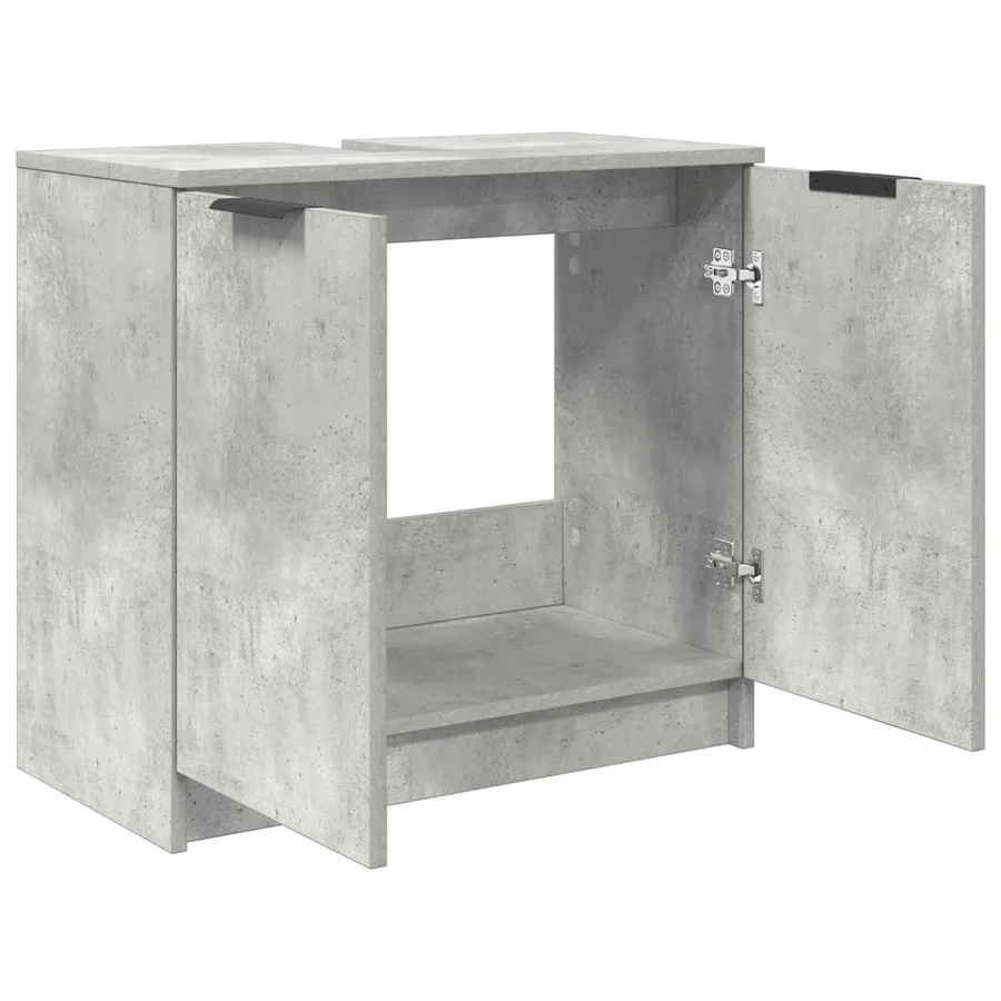 Cabinet de salle de bain Gris béton 64,5 x 33,5 x 59 cm - 5