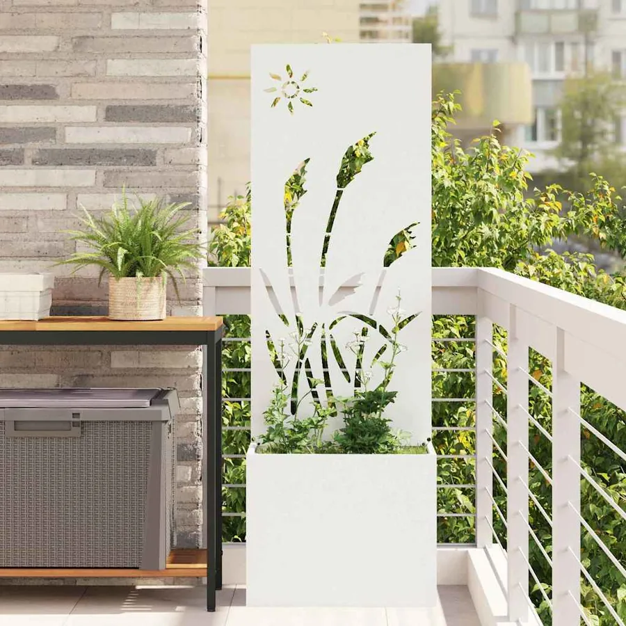 Écran de confidentialité de jardin Fretwork Blanc 50 x 150 cm