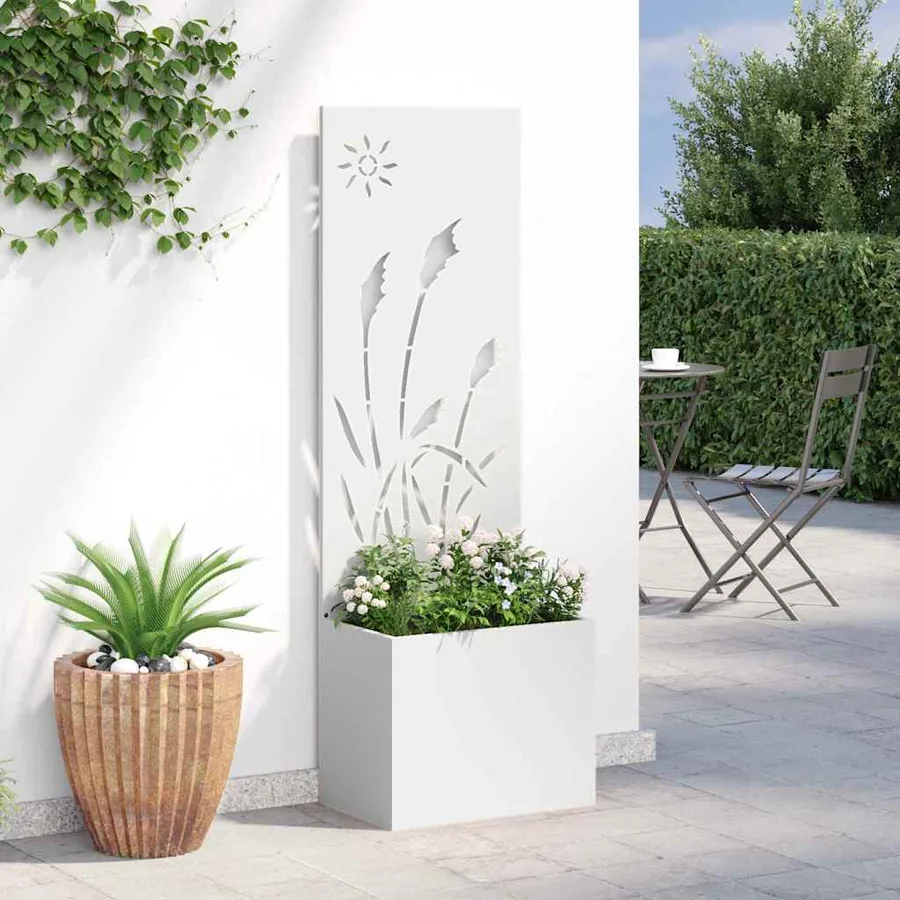 Écran de confidentialité de jardin Fretwork Blanc 50 x 150 cm - 4